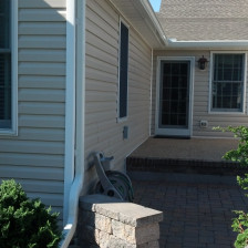 white 6 inch gutter with large downspout2